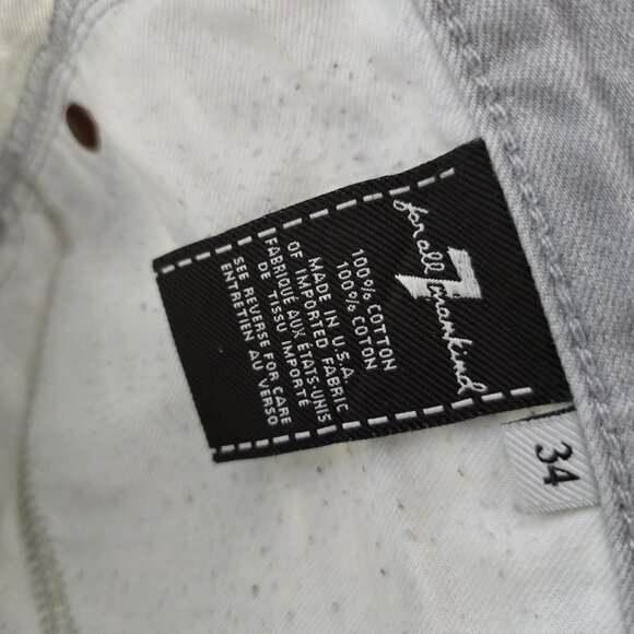 7 For All Mankind Jeans Mens 34 Straight Slim Mid Rise Light Wash Stretch Slimmy - Picture 10 of 11